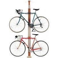 gearup oakrak floor to ceiling 2 4 bike rack walnut