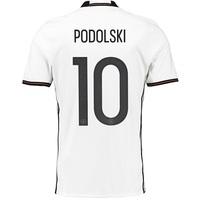 Germany Home Shirt 2016 - Kids with Podolski 10 printing, White