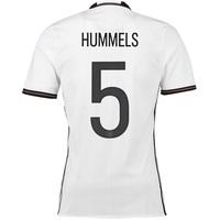 Germany Home Authentic Shirt 2016 White with Hummels 5 printing, White