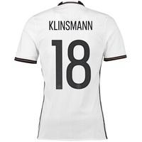 Germany Home Authentic Shirt 2016 White with Klinsmann 18 printing, White