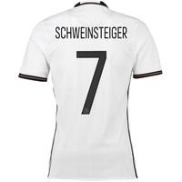 Germany Home Authentic Shirt 2016 White with Schweinsteiger 7 printing, White