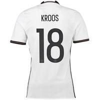 Germany Home Authentic Shirt 2016 White with Kroos 8 printing, White