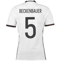 germany home authentic shirt 2016 white with beckenbauer 5 printing wh ...