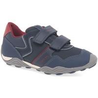 geox junior arno boys trainers boyss childrens shoes trainers in blue