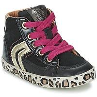 geox kiwi g girlss childrens shoes high top trainers in black