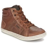 geox garcia boy boyss childrens shoes high top trainers in brown