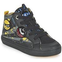 geox kiwi boy boyss childrens shoes high top trainers in black