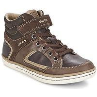 geox garcia boy boyss childrens shoes high top trainers in brown