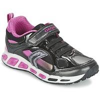 geox shuttle girl girlss childrens shoes trainers in black