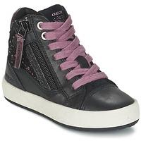 geox witty girlss childrens shoes high top trainers in black