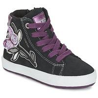 geox witty girlss childrens shoes high top trainers in black