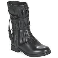 geox agate girlss childrens high boots in black