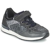 geox maisie girl girlss childrens shoes trainers in grey