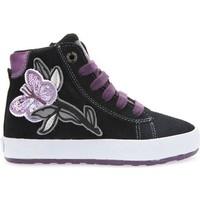 Geox J64C8F 00022 Sneakers Kid Black girls\'s Children\'s Shoes (High-top Trainers) in black