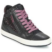 geox witty girlss childrens shoes high top trainers in black