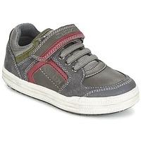 geox elvis boyss childrens shoes trainers in grey