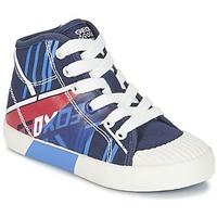 geox j kiwi b e boyss childrens shoes high top trainers in blue