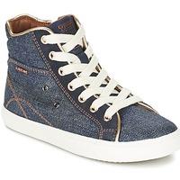 geox j kiwi g a girlss childrens shoes high top trainers in blue