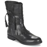 geox agate girlss childrens high boots in black