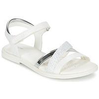 geox j skarly gd girlss childrens sandals in white