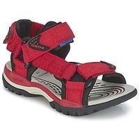 geox borealis b d boyss childrens sandals in red