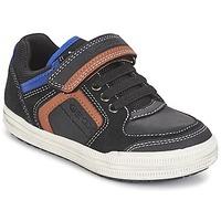 geox elvis boyss childrens shoes trainers in black