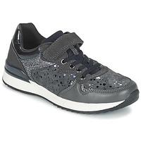 geox maisie girl girlss childrens shoes trainers in grey