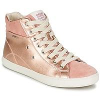 geox j kiwi g a girlss childrens shoes high top trainers in pink