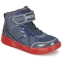 geox j argonat b b boyss childrens shoes high top trainers in blue