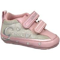 geox culla girlss childrens shoes trainers in pink