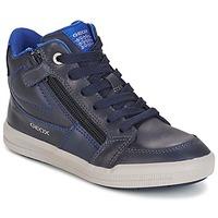 geox j arzach b f boyss childrens shoes high top trainers in blue