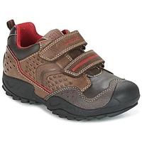 geox j nsavage ba boyss childrens shoes trainers in brown