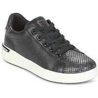 geox j aveup g a girlss childrens shoes trainers in black