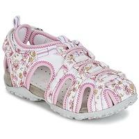 geox sroxanne c girlss childrens sandals in pink