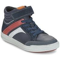 geox j arzach b c boyss childrens shoes high top trainers in blue