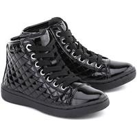 geox junior creamy girlss childrens shoes high top trainers in black
