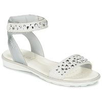 Geox JR SANDAL MILK girls\'s Children\'s Sandals in Silver