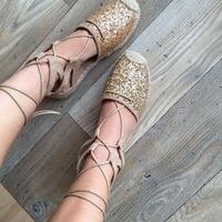 Georgiana Lace Up Espadrille Glitter