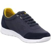 geox mdamian4 low mens shoes trainers in blue