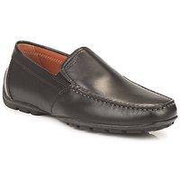 geox monet mens loafers casual shoes in black