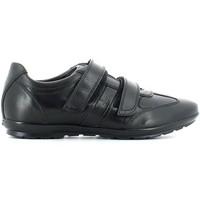 geox u32a5d 00043 scarpa velcro man black mens shoes trainers in black