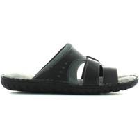 geox u42v4b 0cl22 sandals man black mens mules casual shoes in black