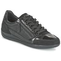 geox myria womens shoes trainers in black