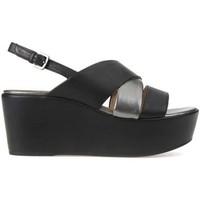 Geox D724VB 085NF Wedge sandals Women Black women\'s Sandals in black