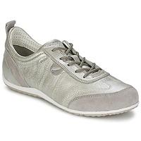 geox vega a womens shoes trainers in silver