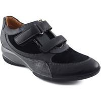 geox women sports velcro piton womens shoes trainers in black