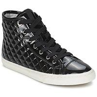 geox new club womens shoes high top trainers in black