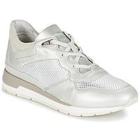 geox shahira womens shoes trainers in silver