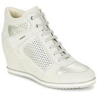 geox illusion b womens shoes high top trainers in grey