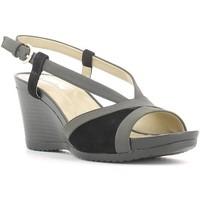 geox d62p3a 0ek21 wedge sandals women black womens sandals in black